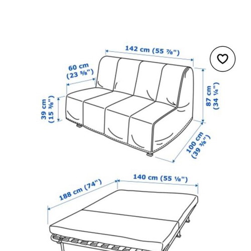 IKEA two-seater sofa bed like new