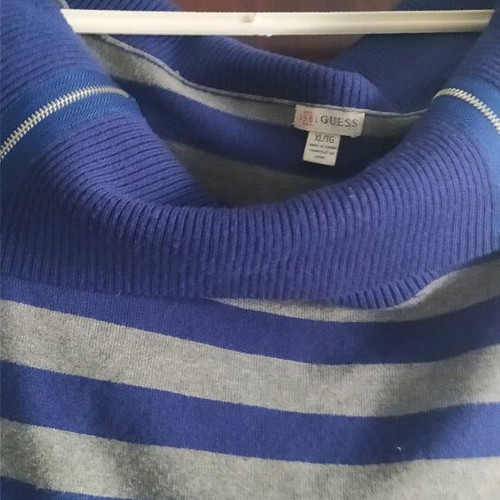 Guess thin mariniera sweater xlarge, new, gray and blue