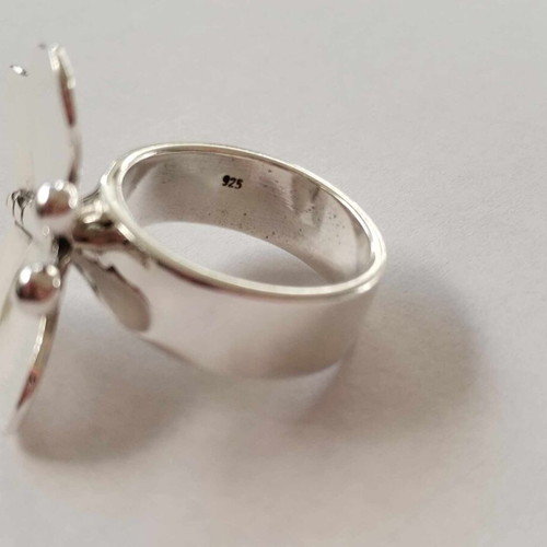 Handmade ring Rotating butterfly silver 925