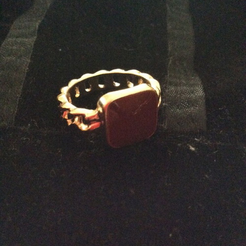 Jewelry set ring with red stone and bracelet new