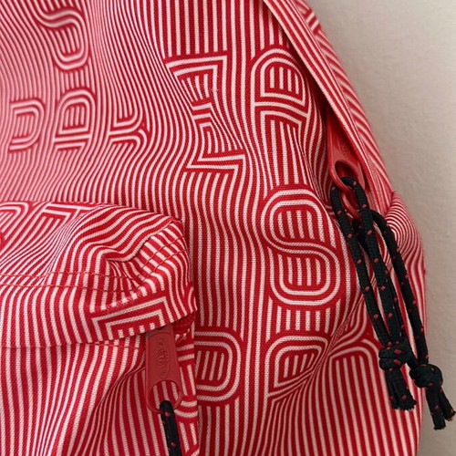Eastpak striped red white backpack used