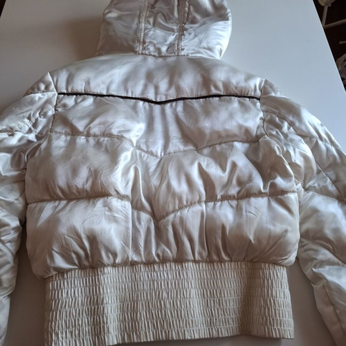 Naf Naf white winter jacket used, size M, short with hood