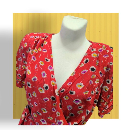Silk dress XL like new, colorful with lining