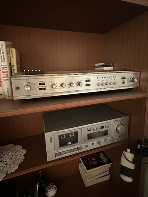 Blaupunkt solid-state stereo radio receiver and Akai stereo cassette deck