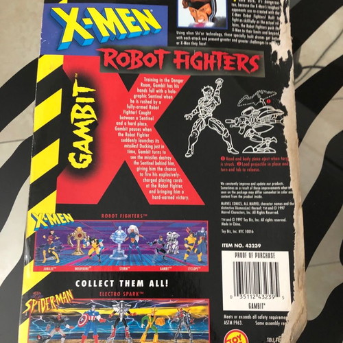 Gambit figure X-Men 92 animated vintage used with robot drone