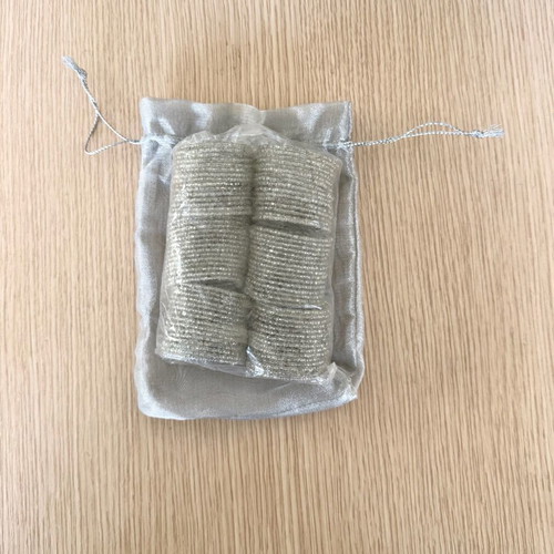 Set of 6 silver glitter napkin rings new