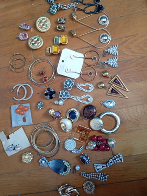 Earrings set, mixed new and used