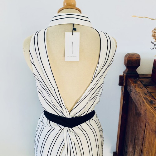 Backless Dress The Line Project new, black and white, size S