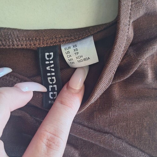 H&M Divided One Shoulder Top brown XS like new