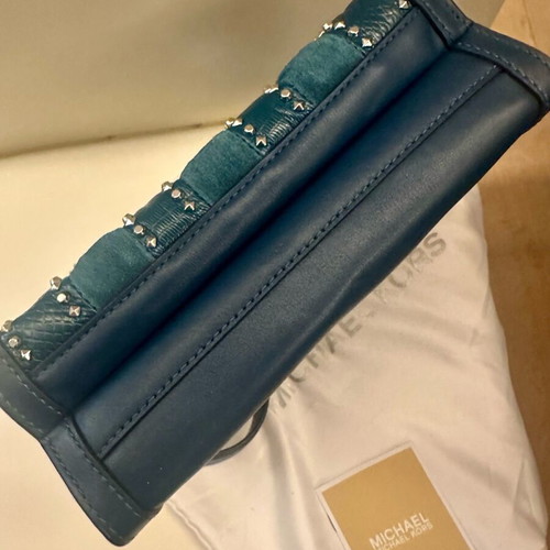 Michael Kors blue crossbody bag like new with studs
