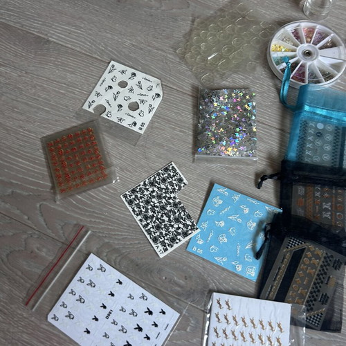 Mega Nail Art Decoration Bundle new, stamping plates, stickers, rhinestones