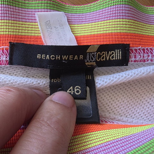 Just Cavalli beach skort from the 90s, white with colorful waistband
