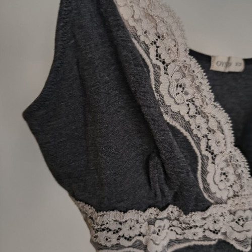 Elegant Oysho cotton bodysuit M used, grey and beige