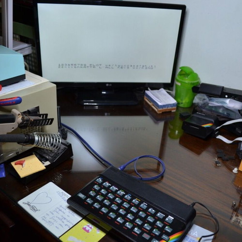 Sinclair ZX Spectrum 48K console used with accessories and manuals