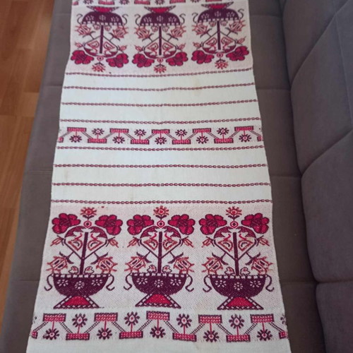Cretan embroidered table runner used from the 1970s