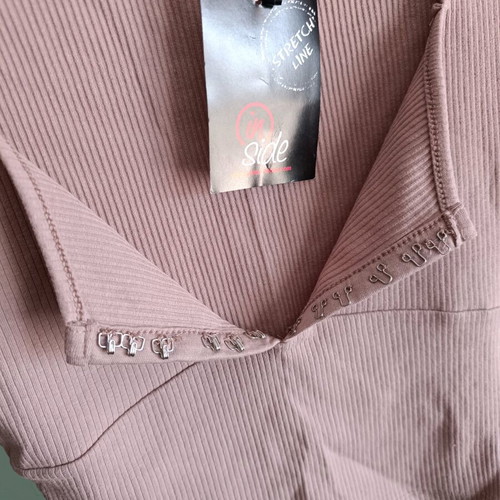 Inside rib crop top women's new, pink, XS/S