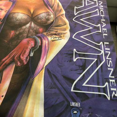 Dawn fabric poster like new, signed by J.Michael Linsner 2006