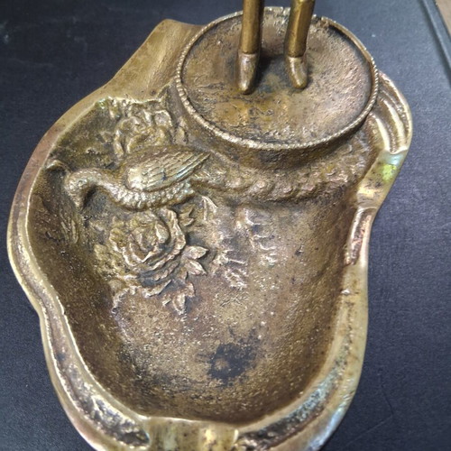 Cretan ashtray used, brass vintage piece