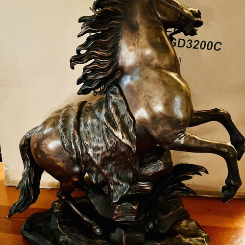 Μπρούτζινο γλυπτό Άλογο του Μαρλί από Morot-Mathou, περ. 1880–1910