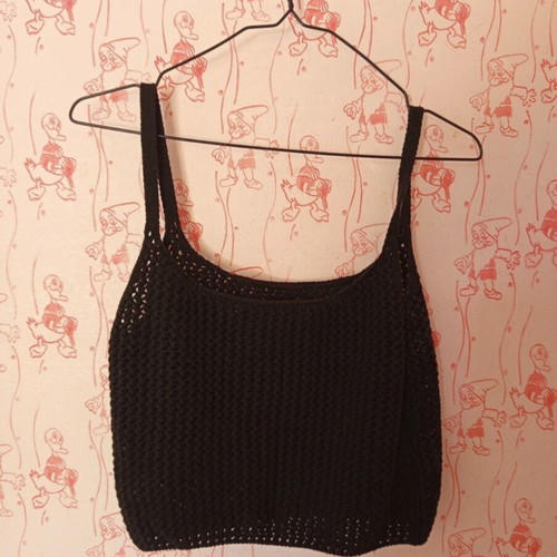 Crochet crop top Pink Woman black, like new