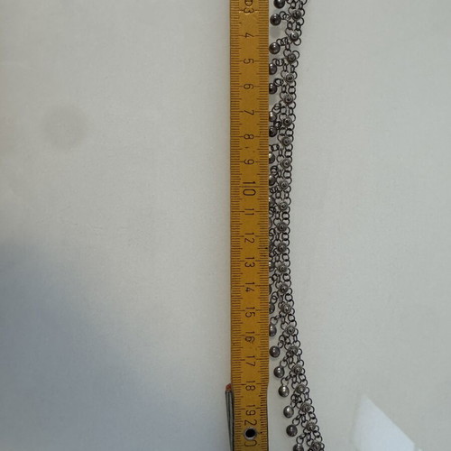 Boho anklet with dangling charms and bells, silver tone, like new