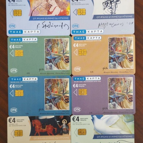 Greek phone cards, pack of 28, 2004