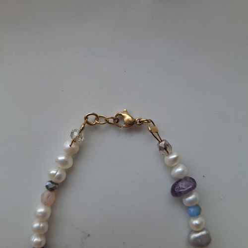 Bracelet with pearls, semi-precious stones and crystals like new