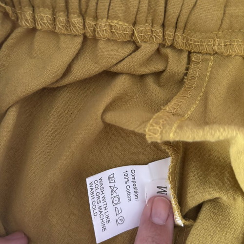 Yellow cotton palazzo pants, size M
