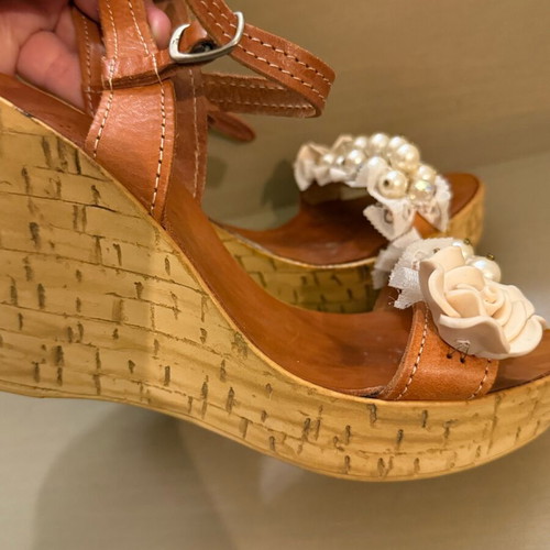 Platform sandals handmade Greek leather like new