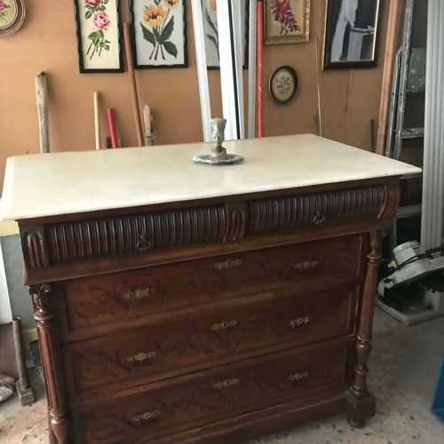 Vintage dresser like new with marble top 118x63 cm