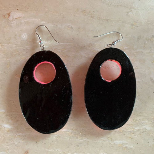 Vintage wooden earrings handmade, new, ethnic tribal designs