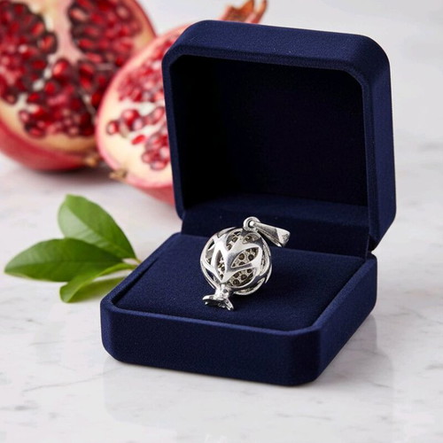 Pomegranate Pendant sterling silver 925 brand new