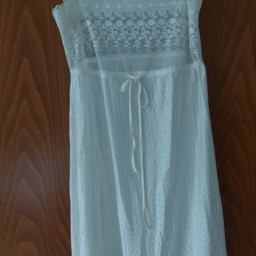 Nightgown and jacket set used, white, size M