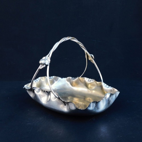 Art Nouveau silver-plated bronze fruit bowl like new, German made