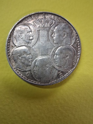 Coin 30 Drachmas 1963 like new, royal dynasty anniversary silver
