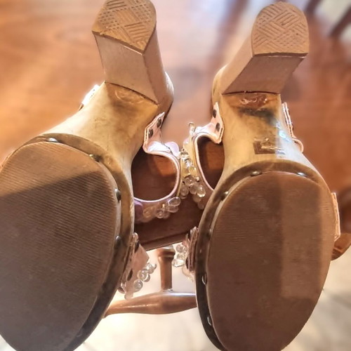 Vintage Arte Piedi wooden clogs size 40 used, multicolor
