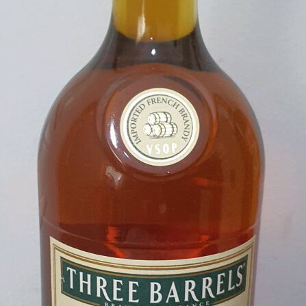 Three Barrels VSOP Brandy bottle 1 liter new