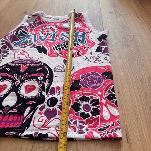 Zwish Skull Mesh Basketball Tank Top XS like new, colorful Y2K streetwear