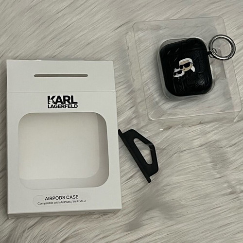 Karl Lagerfeld AirPods 1&2 case used, luxury Karl & Choupette design