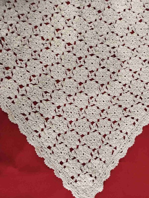 Handmade blanket pink 240x260 cotton yarn