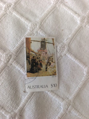 Australia 1977 Stamp like new, $10 Coming South by Tom Roberts