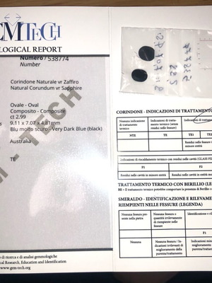 Natural sapphire 2.99 carats with certificate of authenticity