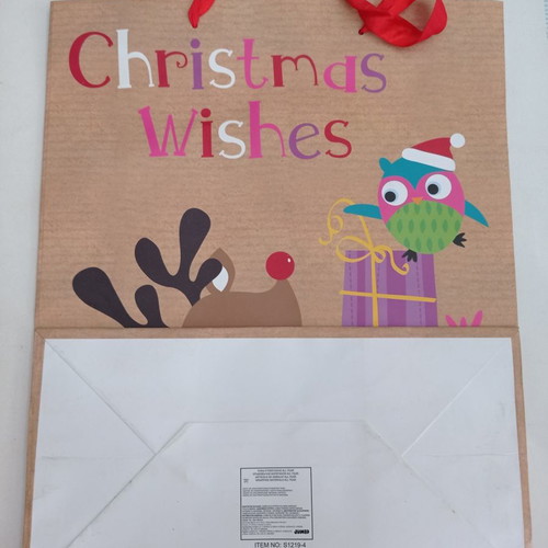 Christmas paper bags used, pack of 4