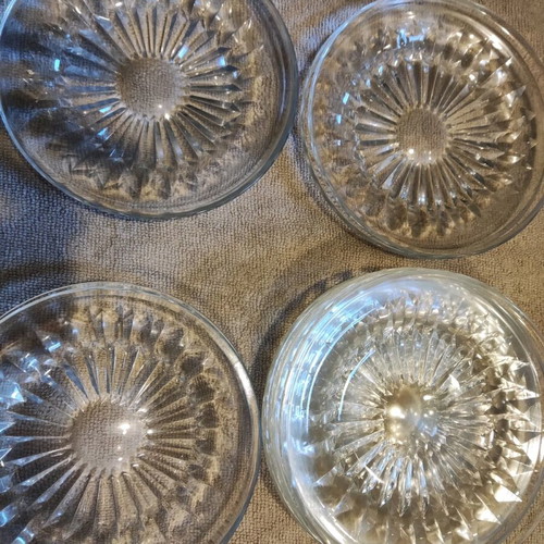 WMF Diadem 24% Crystal Carved Glass Plates like new, set of 12