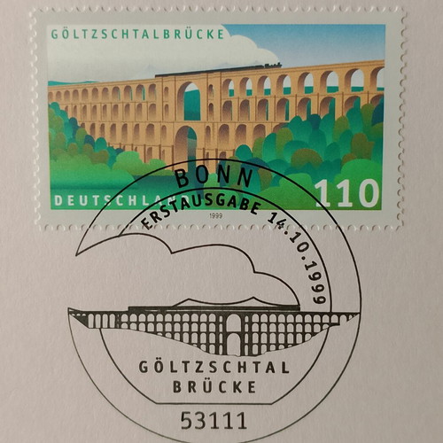 German 1999 stamp with Bonn first day cover, mint condition