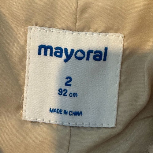 Mayoral girls' coat 2 years like new, beige bouclé