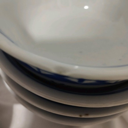 Chinese porcelain bowls used, set of 6, vintage collectible