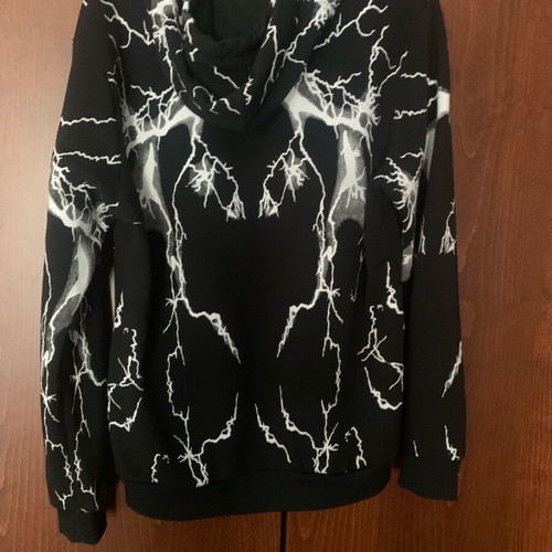 Hoodie used, black and white with grenade design XL