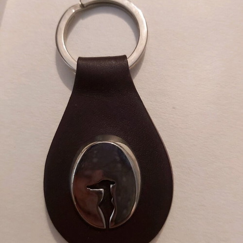 Trussardi unisex keychain like new, brown