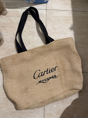 Cartier Mykonos τσάντα παραλίας, μαύρο και μπεζ
